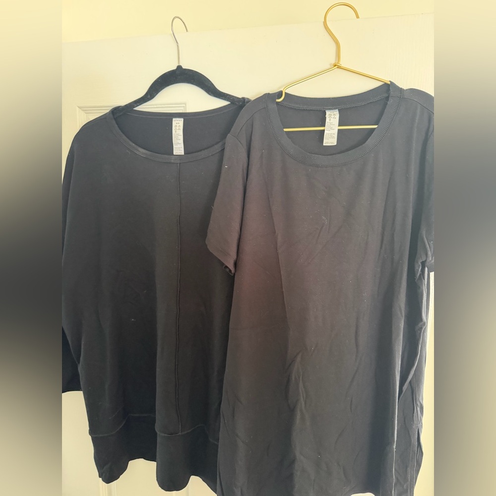 SPANX Maternity Short & Quarter Sleeve Black Top Set